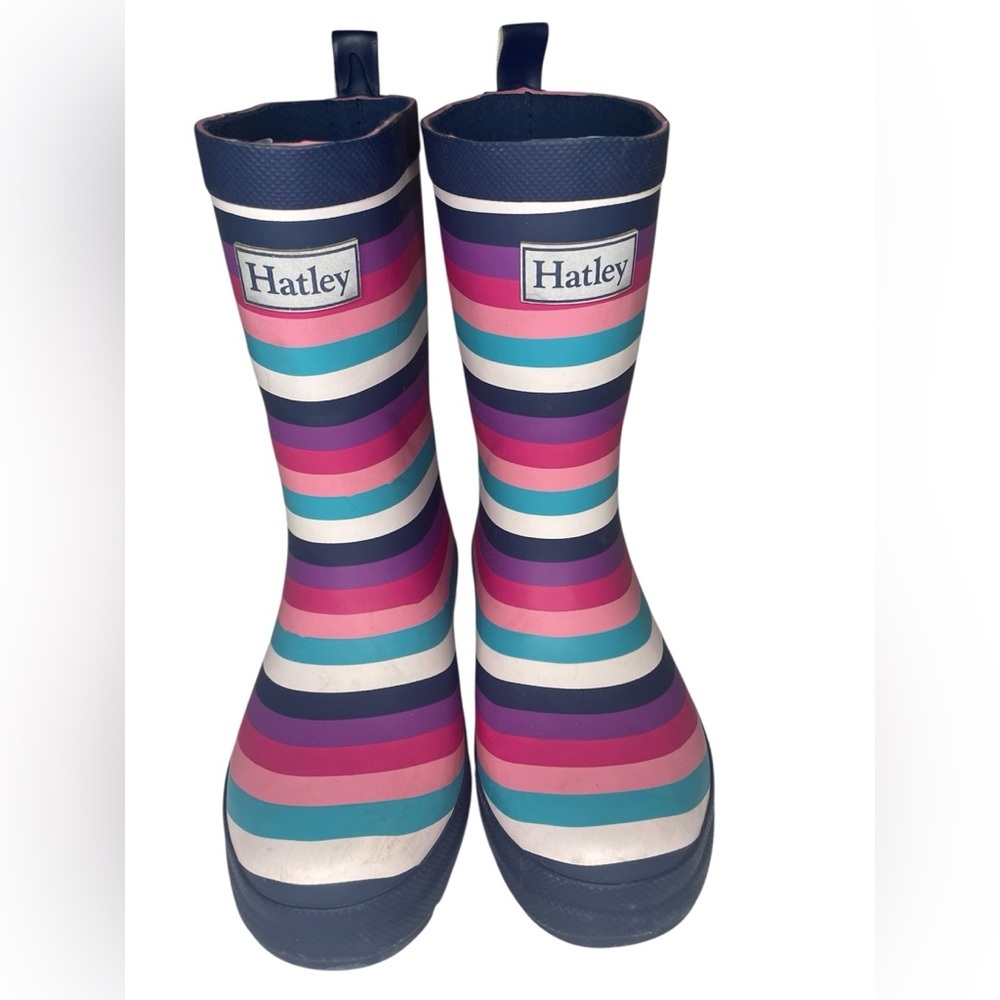 Hatley Girls Striped Rain Boots, Size 12